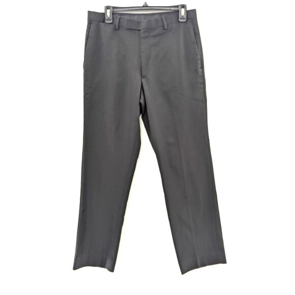 Liz Claiborne Black Straight Leg Mid Rise Office Work Pants Size 32/30-14 - Picture 1 of 9